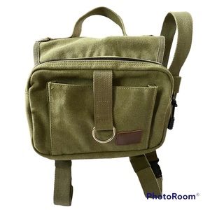 Onetigris Dog Saddle Bag Green Cavas Like New